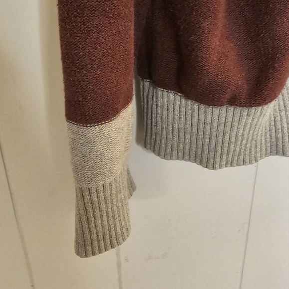 TOMMY HILFIGER Mens Gray/Burgundy Stand Collar Zip-Up Sweater, XL - Picture 7 of 9